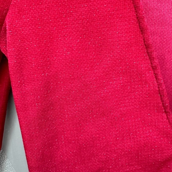 Urban Outfitters Bree Red Metallic Deep Plunge Velvet Long Sleeve Top XS - Picture 2 of 6